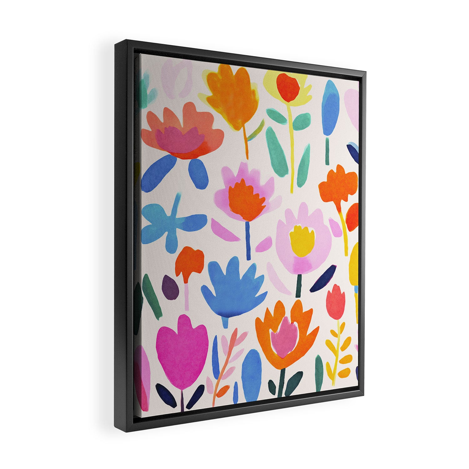 Multicolor Groovy Matisse Summer Flower Garden Framed Canvas Print Gallery Image 2