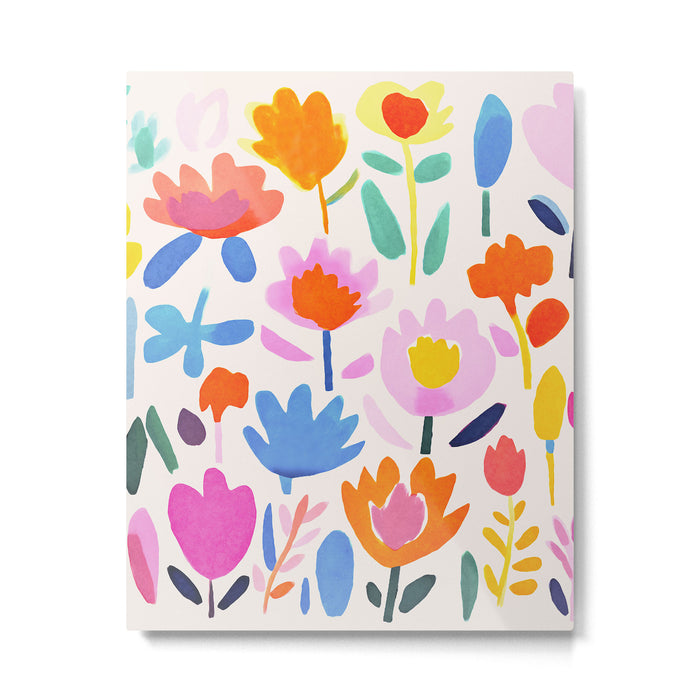 Multicolor Groovy Matisse Summer Flower Garden Metal Print Gallery Image 1