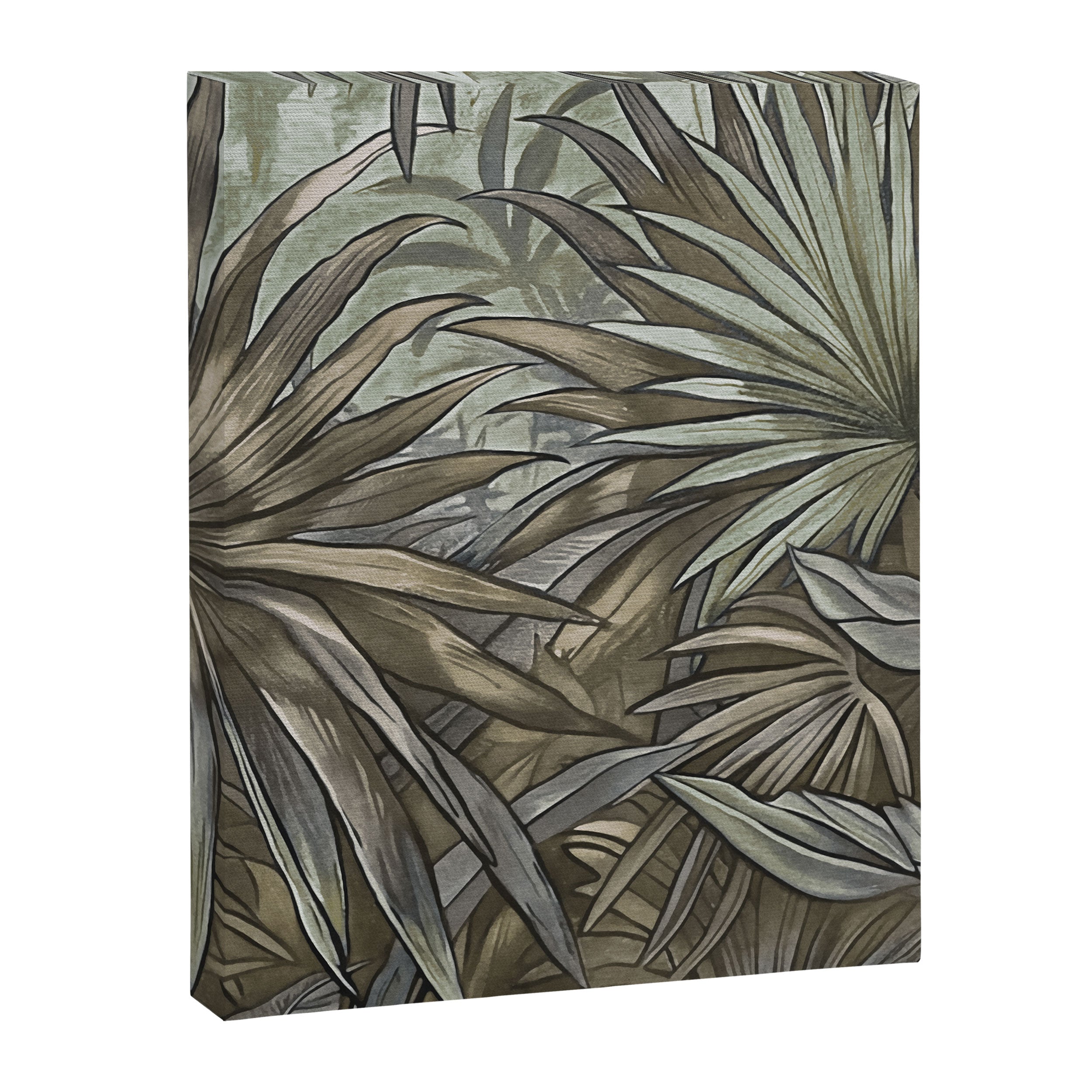 Mystic Jungle Tropical Escape Teal Green Brown Canvas Print Gallery Image 6