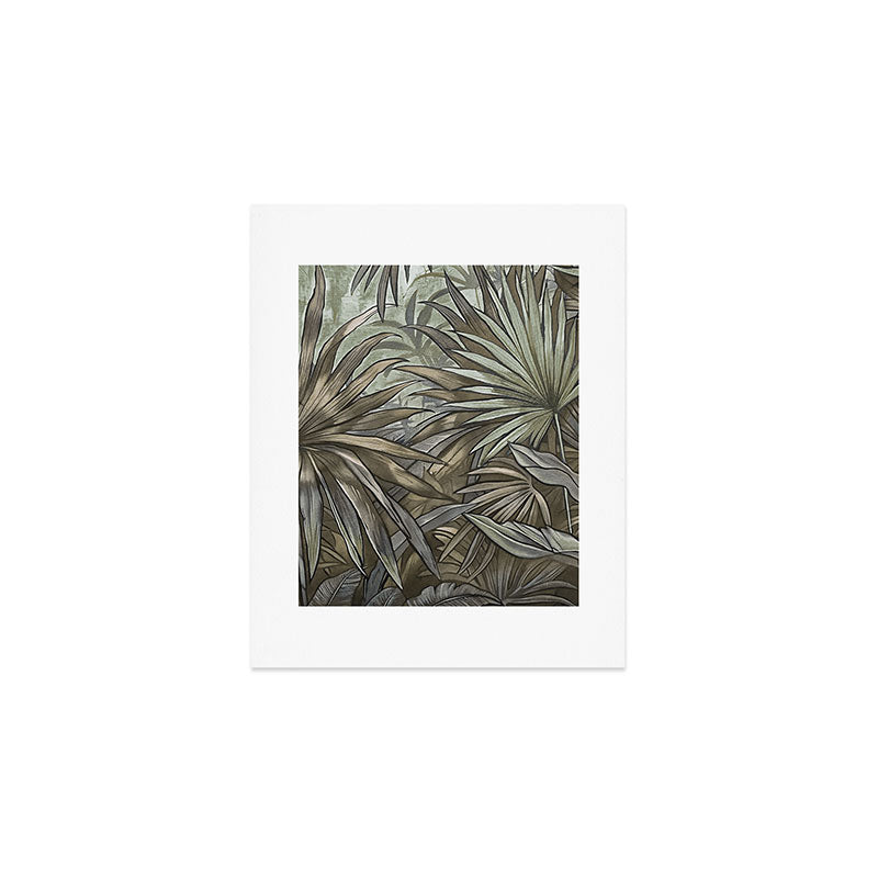 Mystic Jungle Tropical Escape Teal Green Brown Art Print Gallery Image 1