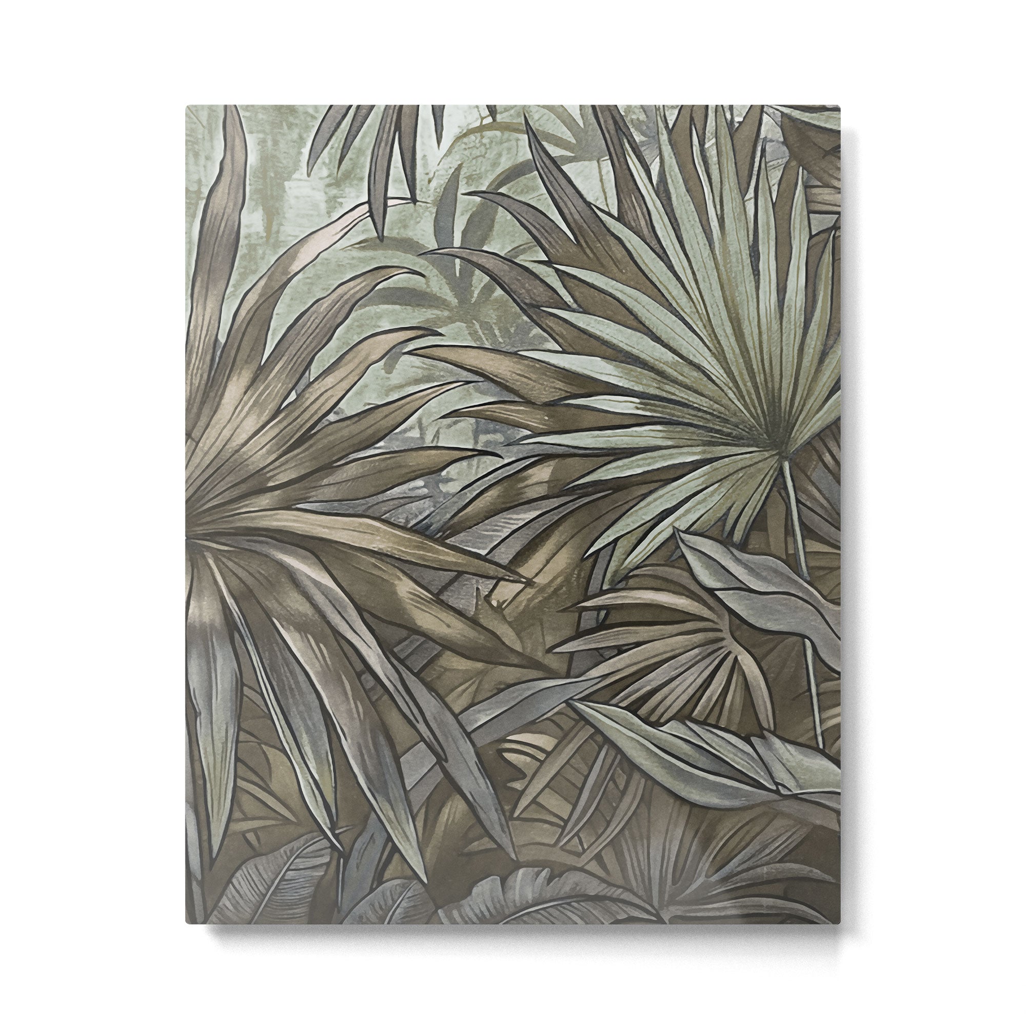 Mystic Jungle Tropical Escape Teal Green Brown Metal Print Gallery Image 4