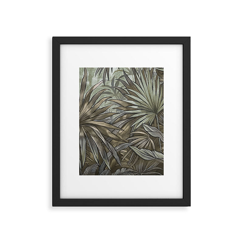 Mystic Jungle Tropical Escape Teal Green Brown Framed Art Print Gallery Image 5
