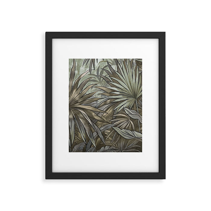 Mystic Jungle Tropical Escape Teal Green Brown Framed Art Print Gallery Image 1