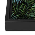 Mystic Jungle Tropical Hideaway Teal Green Framed Canvas Print Gallery Image 3