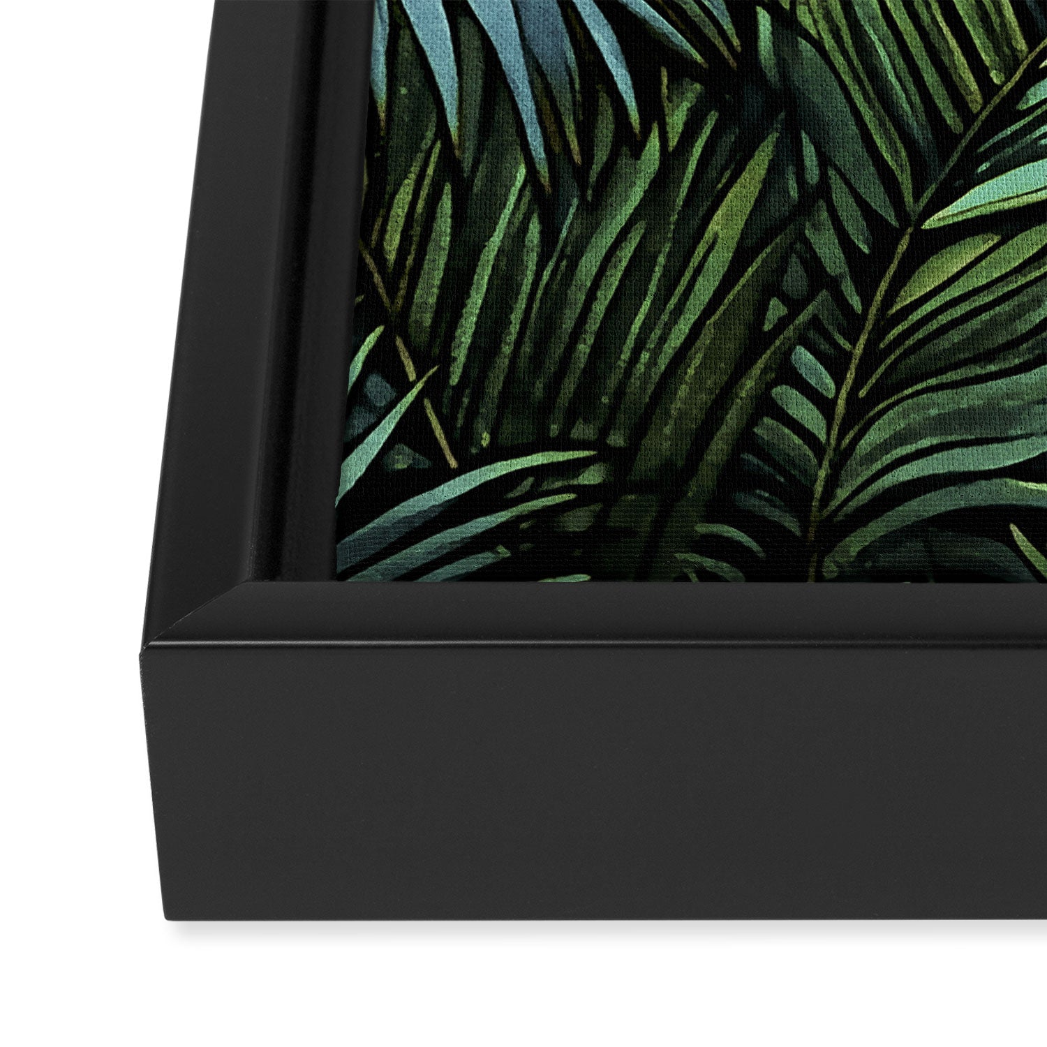 Mystic Jungle Tropical Hideaway Teal Green Framed Canvas Print Gallery Image 3