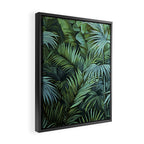 Mystic Jungle Tropical Hideaway Teal Green Framed Canvas Print Gallery Image 2