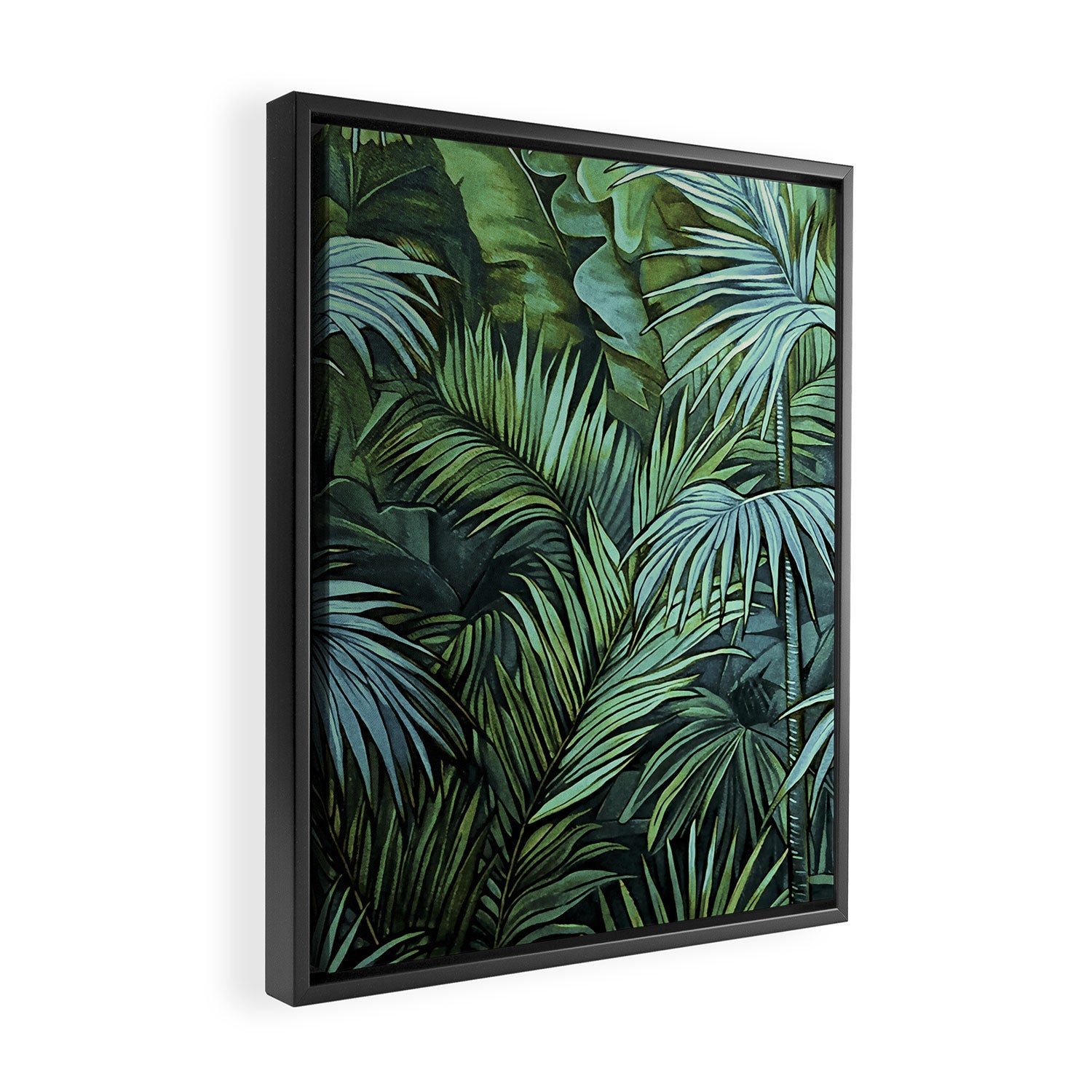 Mystic Jungle Tropical Hideaway Teal Green Framed Canvas Print Gallery Image 2