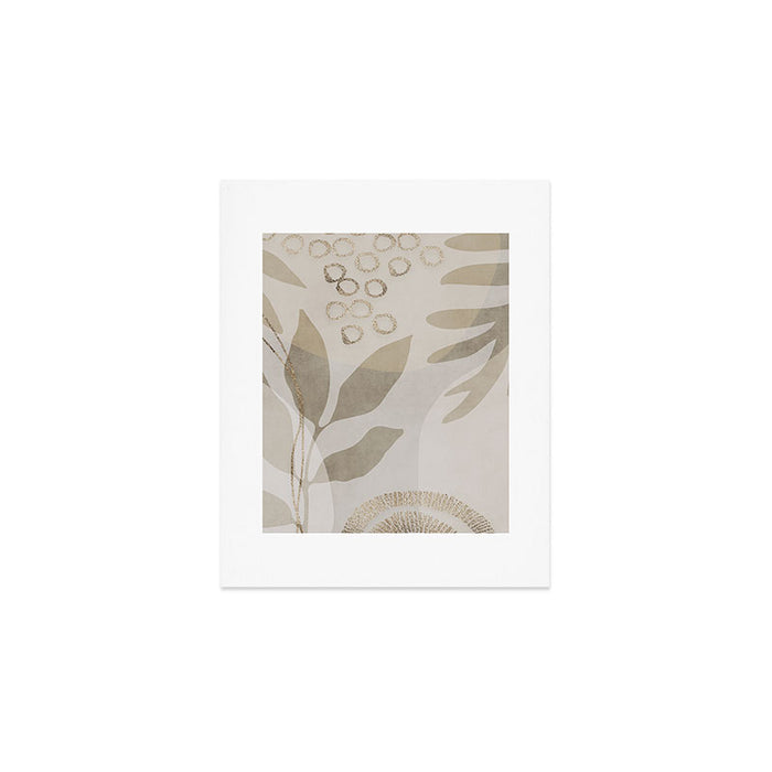 Natural Flow And Glamour Leave Shapes Bohemian Balance Art Print Gallery Image 1