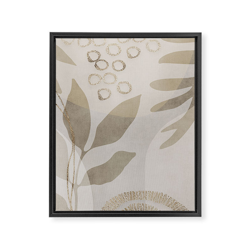 Natural Flow And Glamour Leave Shapes Bohemian Balance Framed Canvas Print Gallery Image 6