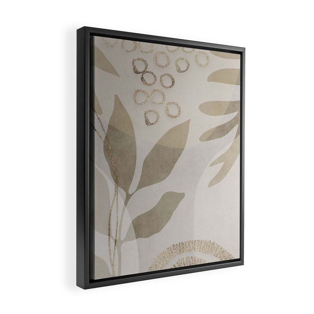 Natural Flow And Glamour Leave Shapes Bohemian Balance Framed Canvas Print Gallery Image 2