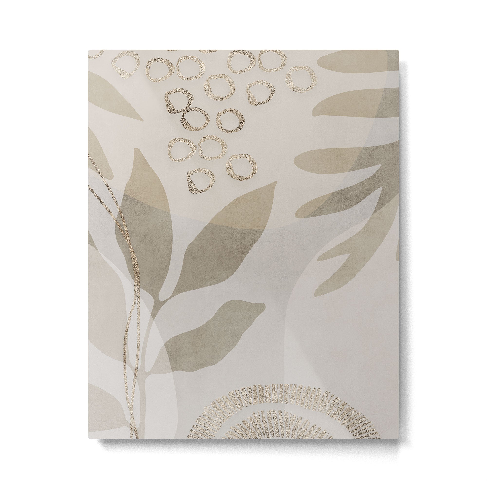 Natural Flow And Glamour Leave Shapes Bohemian Balance Metal Print Gallery Image 4