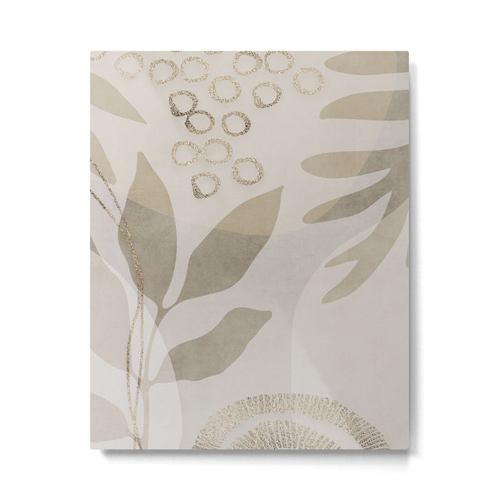 Natural Flow And Glamour Leave Shapes Bohemian Balance Metal Print Gallery Image 1