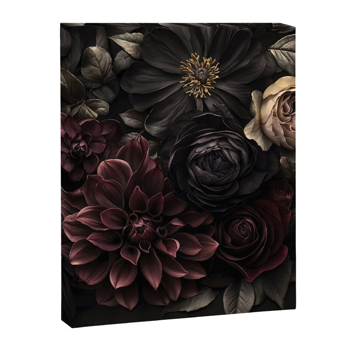 Nocturnal Botanica Moody Baroque Flowers Canvas Print Gallery Image 1