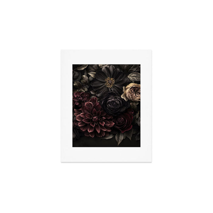 Nocturnal Botanica Moody Baroque Flowers Art Print Gallery Image 1