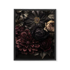 Nocturnal Botanica Moody Baroque Flowers Framed Canvas Print Gallery Image 6