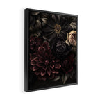 Nocturnal Botanica Moody Baroque Flowers Framed Canvas Print Gallery Image 2