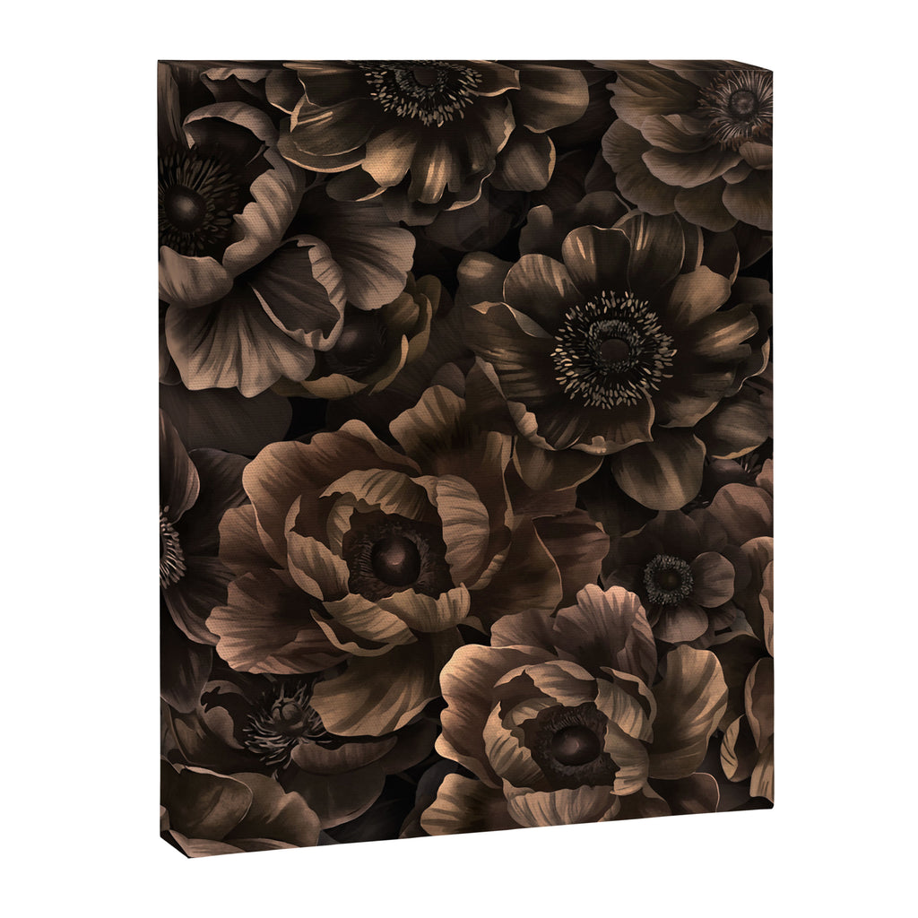 Nocturnal Twilight Brown Petals Floral Elegance Canvas Print Gallery Image 6