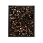Nocturnal Twilight Brown Petals Floral Elegance Framed Canvas Print Gallery Image 6