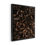 Nocturnal Twilight Brown Petals Floral Elegance Framed Canvas Print Gallery Image 2