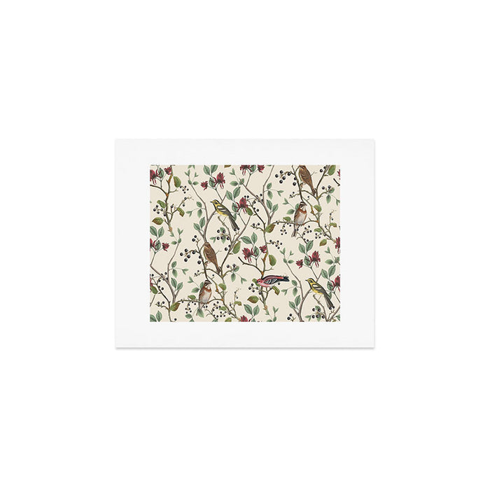 Nordic Birds Autumn Whispers Woodland Pattern Art Print Gallery Image 1