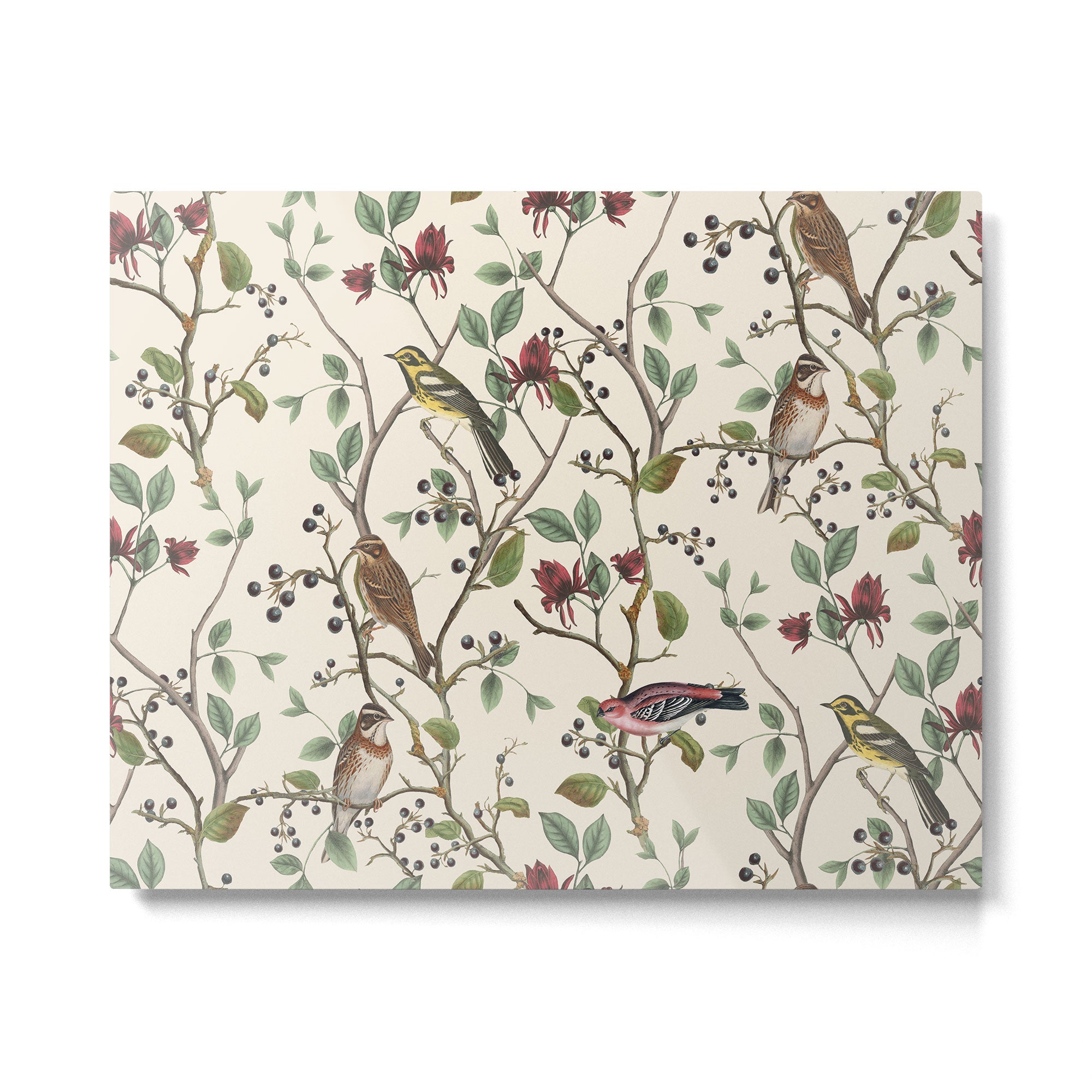 Nordic Birds Autumn Whispers Woodland Pattern Metal Print Gallery Image 4