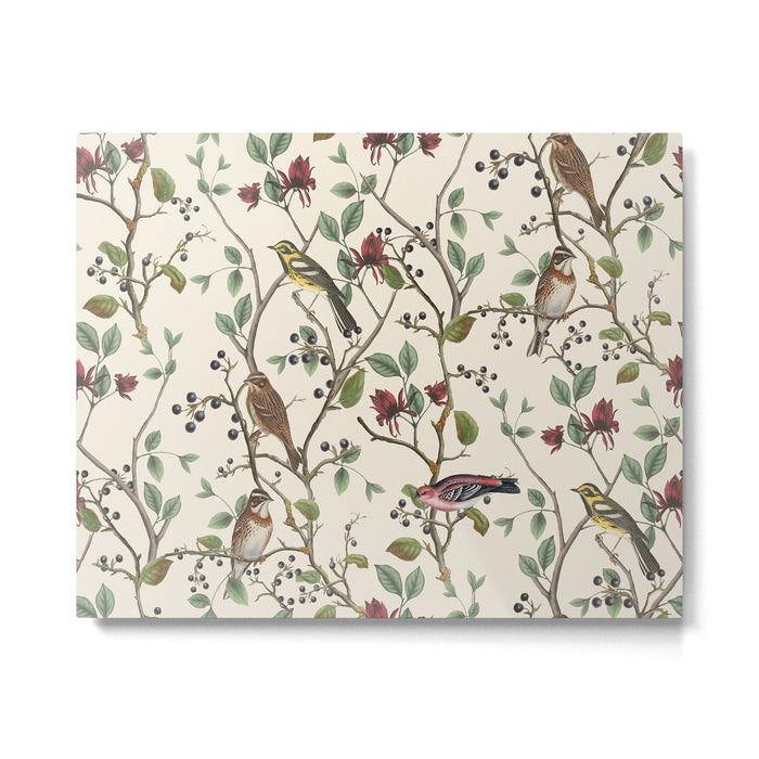 Nordic Birds Autumn Whispers Woodland Pattern Metal Print Gallery Image 1
