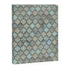 Old Moroccan Tiles Pattern Teal Beige Distressed Style Canvas Print Gallery Image 8