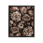 Opulent Floral Drama Moody Dark Brown Botanical Vibes Framed Canvas Print Gallery Image 6