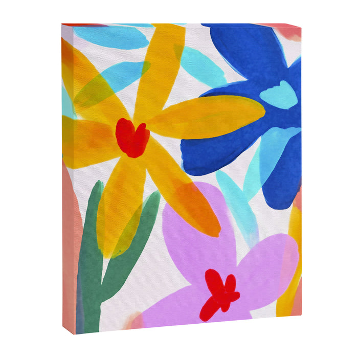 Playful Petals Mid Century Bold Groovy Flower Garden  Canvas Print Gallery Image 1