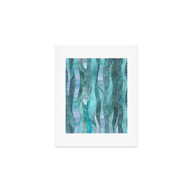 Precious Aqua And Turquoise Glamour Art Print Gallery Image 1