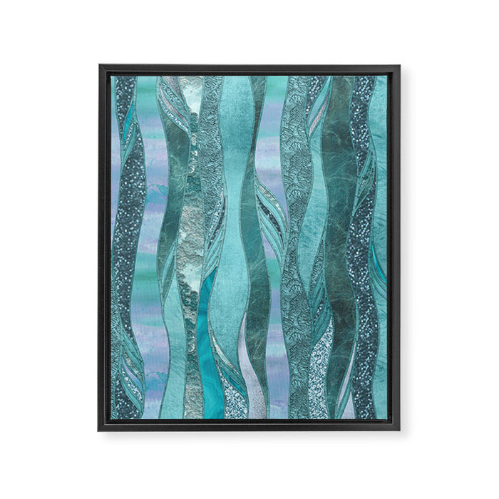 Precious Aqua And Turquoise Glamour Framed Canvas Print Gallery Image 1