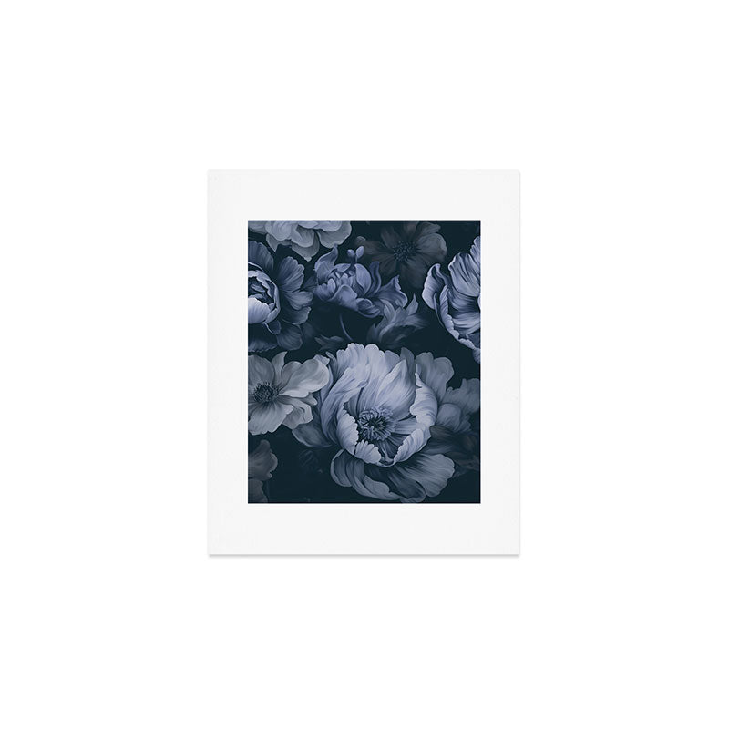 Regency Vibe Blue Floral Opulence Art Print Gallery Image 1