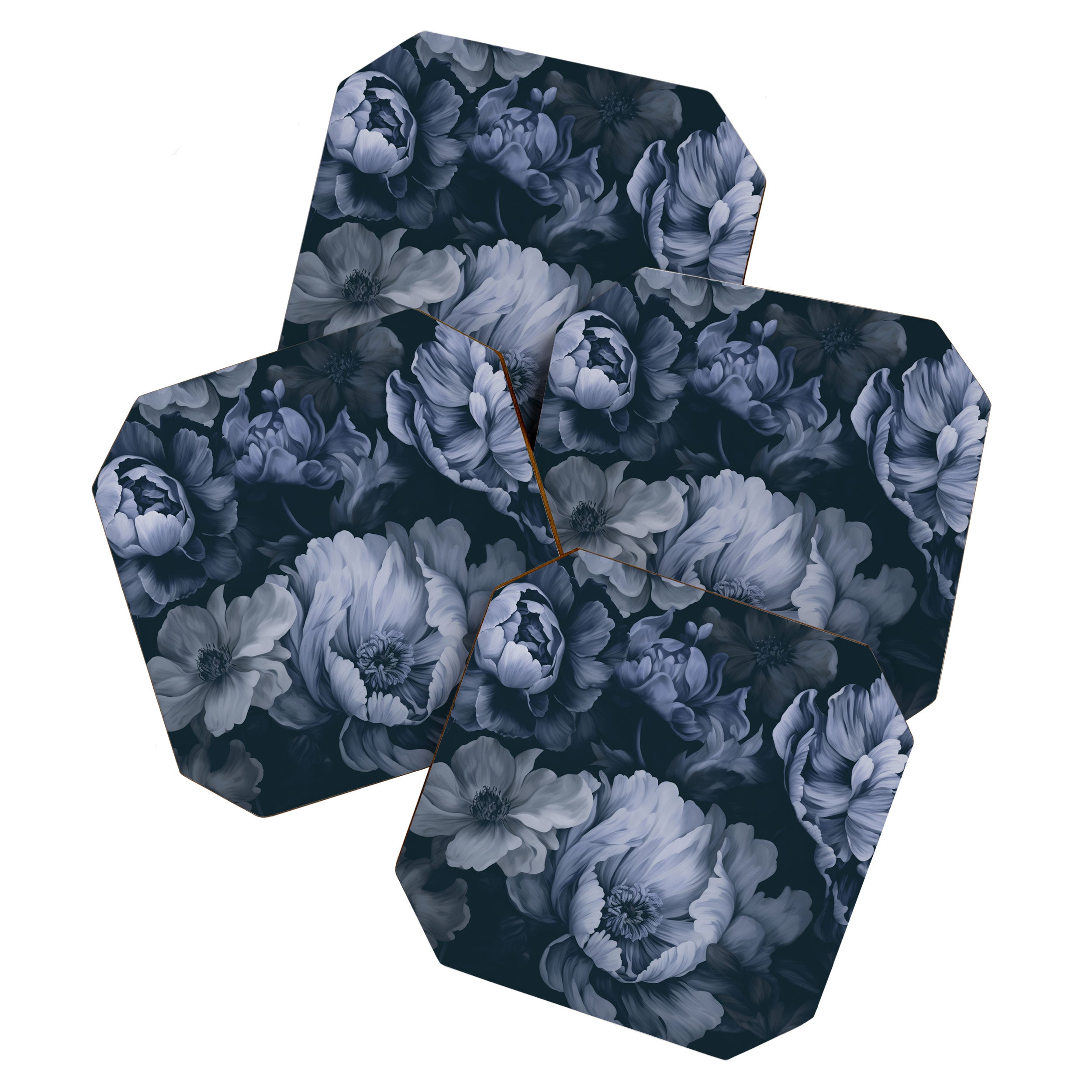 Regency Vibe Blue Floral Opulence Coaster Gallery Image 1
