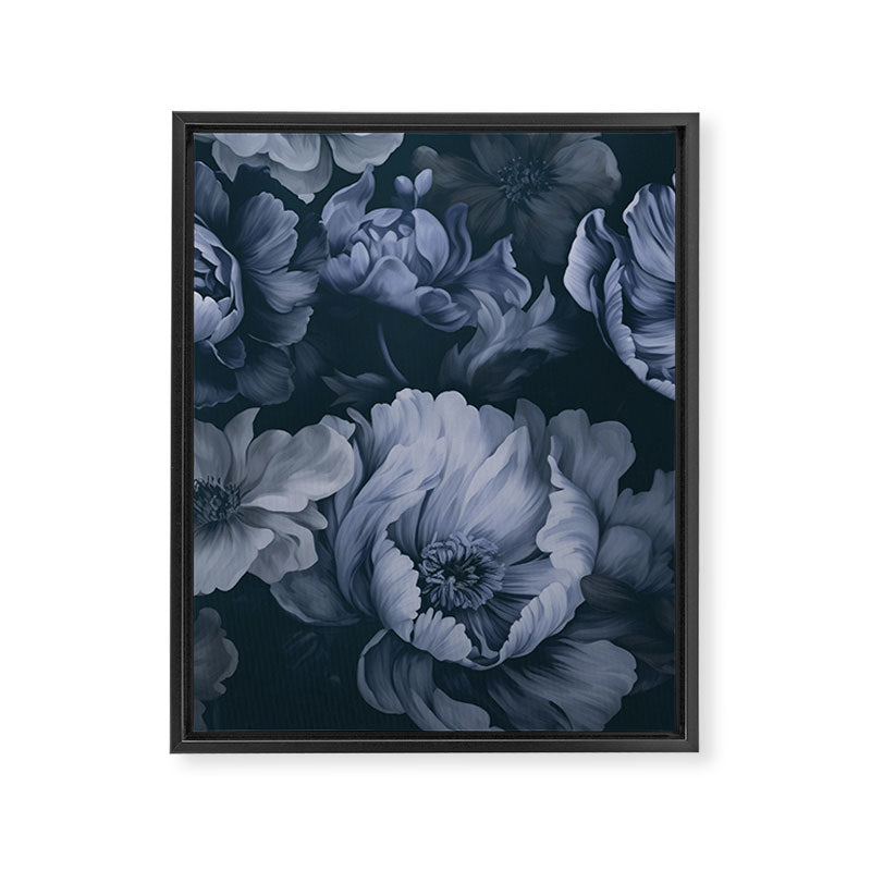 Regency Vibe Blue Floral Opulence Framed Canvas Print Gallery Image 6