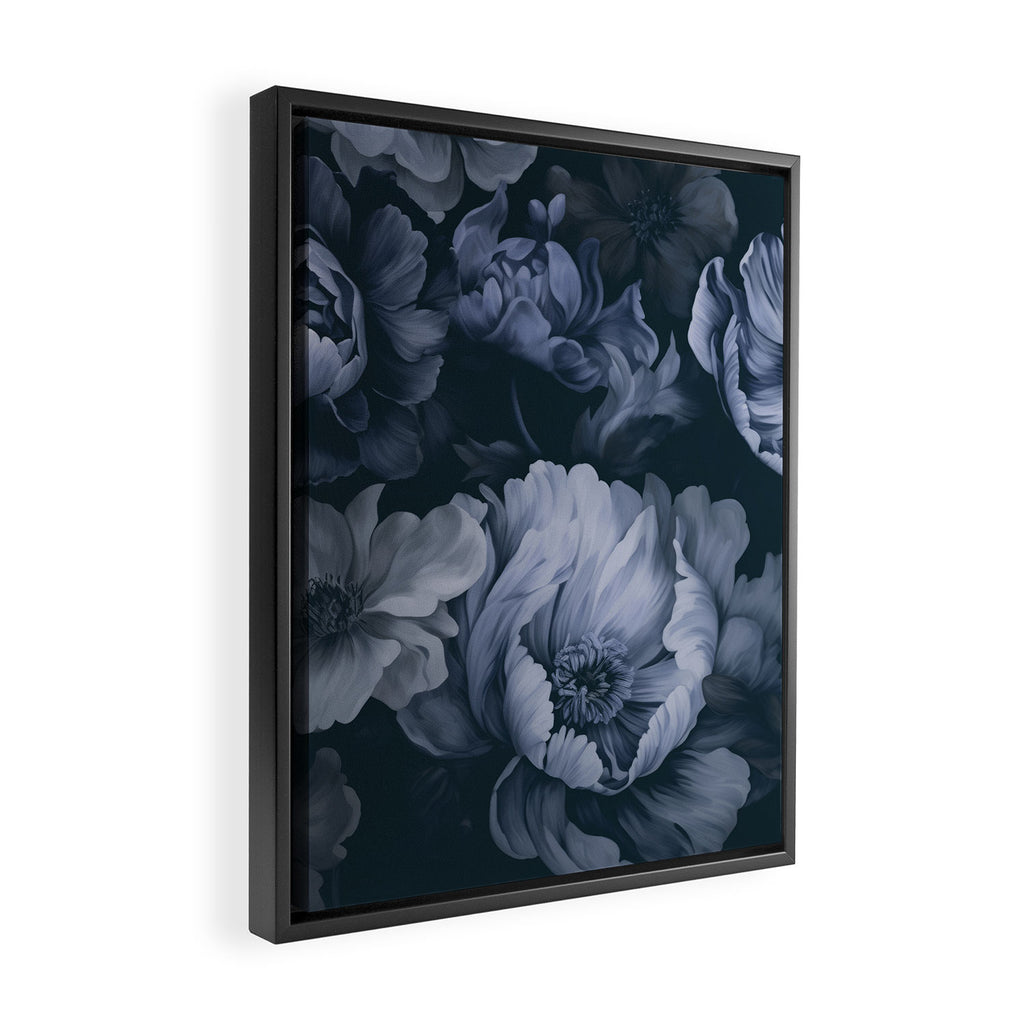 Regency Vibe Blue Floral Opulence Framed Canvas Print Gallery Image 2