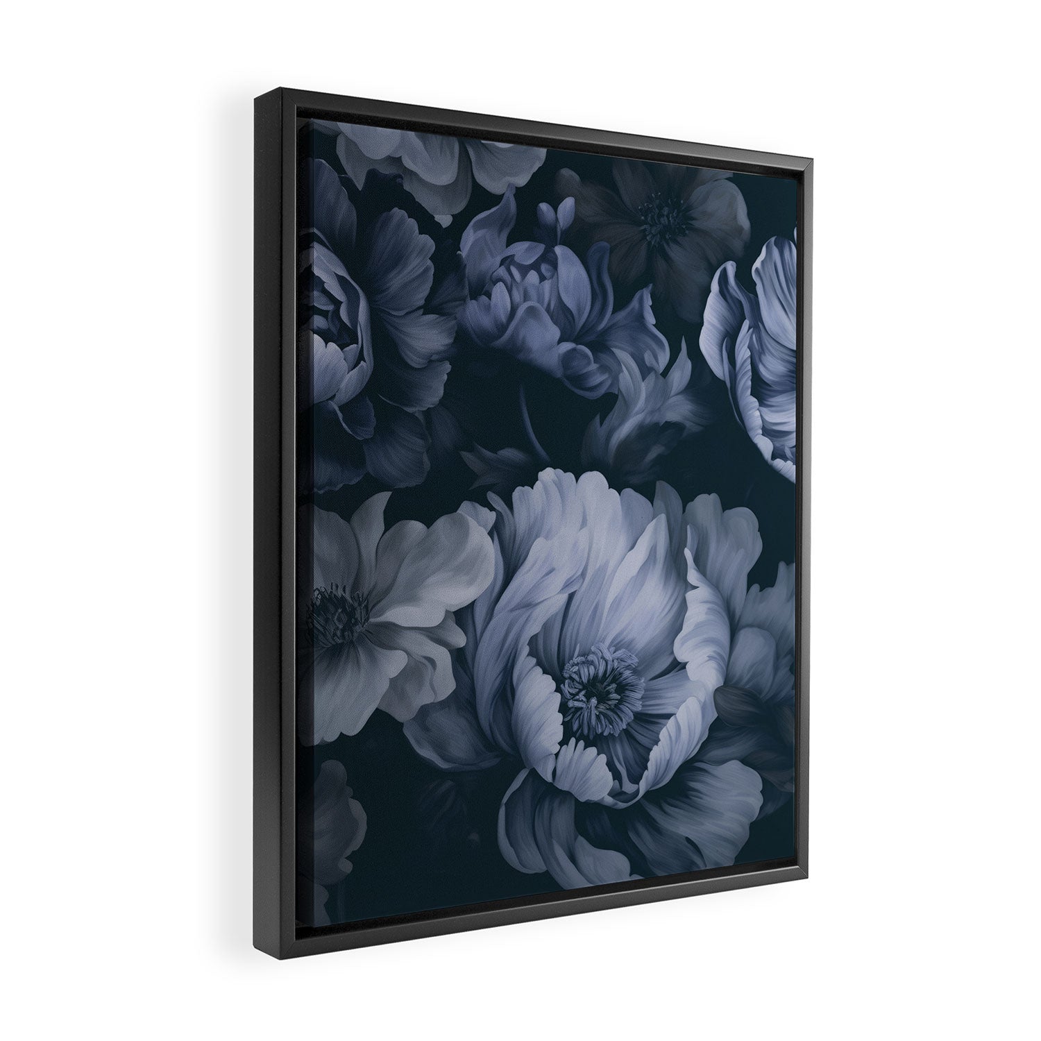 Regency Vibe Blue Floral Opulence Framed Canvas Print Gallery Image 2