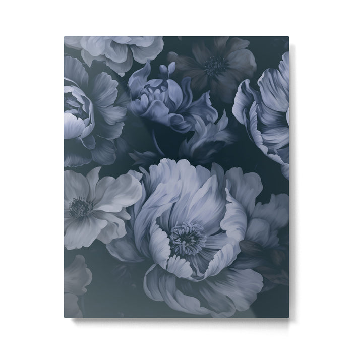 Regency Vibe Blue Floral Opulence Metal Print Gallery Image 1