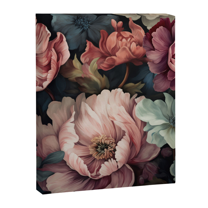 Regency Vibe Floral Opulence Moody Garden Canvas Print Gallery Image 1
