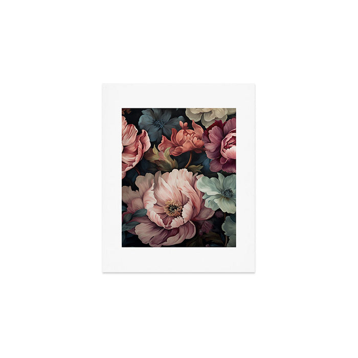 Regency Vibe Floral Opulence Moody Garden Art Print Gallery Image 1