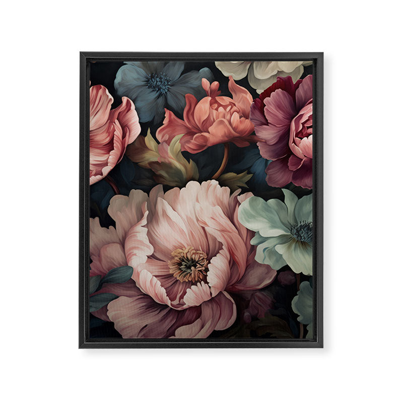 Regency Vibe Floral Opulence Moody Garden Framed Canvas Print Gallery Image 6