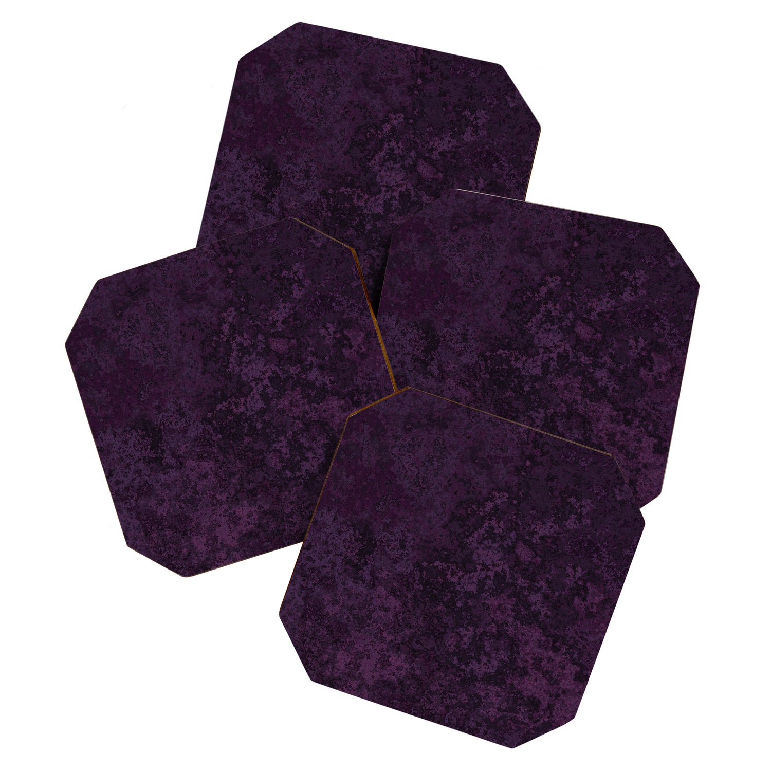Rough And Tough Texture Fuchsia Purple Plum Blue Coaster Gallery Image 1