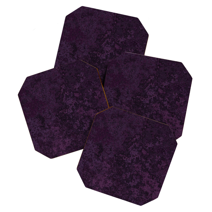 Rough And Tough Texture Fuchsia Purple Plum Blue Coaster Gallery Image 1