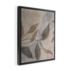 Serene Foliage Earthy Minimalist Botanical Art Peach Beige Grey Framed Canvas Print Gallery Image 2
