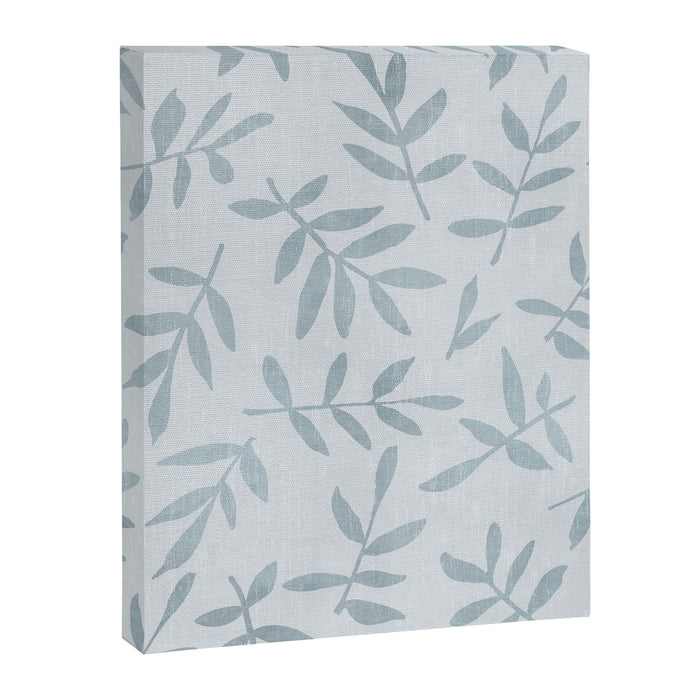 Simple Scandinavia Ditsy Leaf Pattern Grey Blue Canvas Print Gallery Image 1