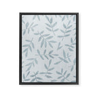 Simple Scandinavia Ditsy Leaf Pattern Grey Blue Framed Canvas Print Gallery Image 6
