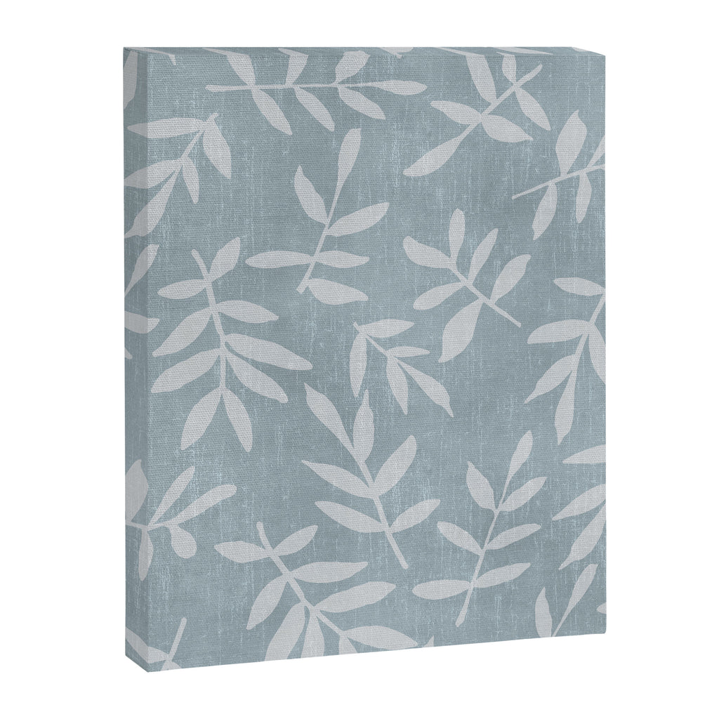 Simple Scandinavian Ditsy Leaf Pattern Blue Grey Canvas Print Gallery Image 6