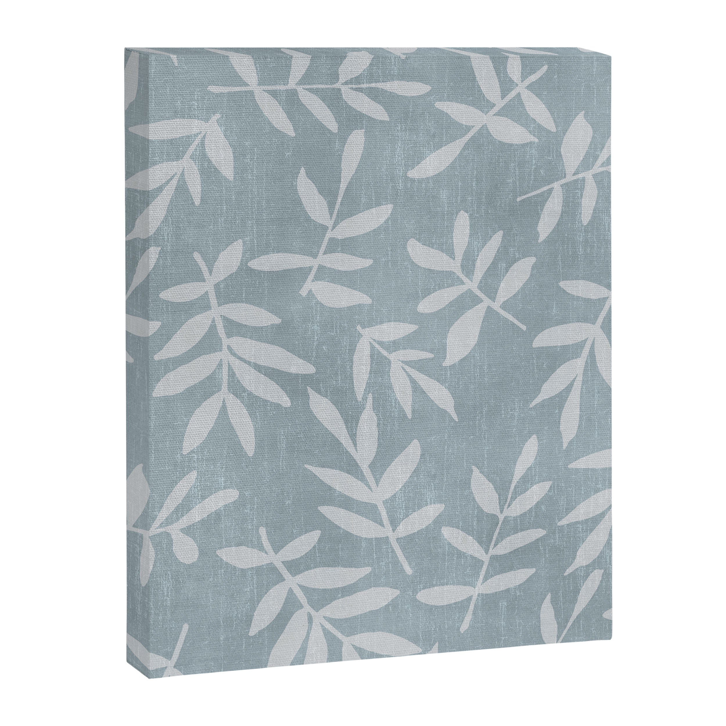 Simple Scandinavian Ditsy Leaf Pattern Blue Grey Canvas Print Gallery Image 6