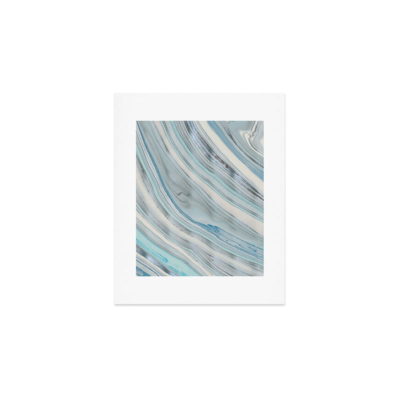 Soft Blue Aqua Marble Elegance Art Print Gallery Image 1