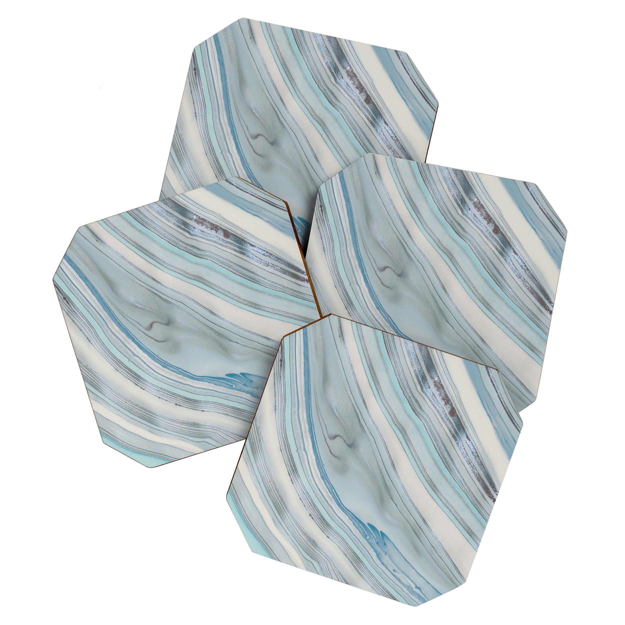 Soft Blue Aqua Marble Elegance Coaster Gallery Image 1