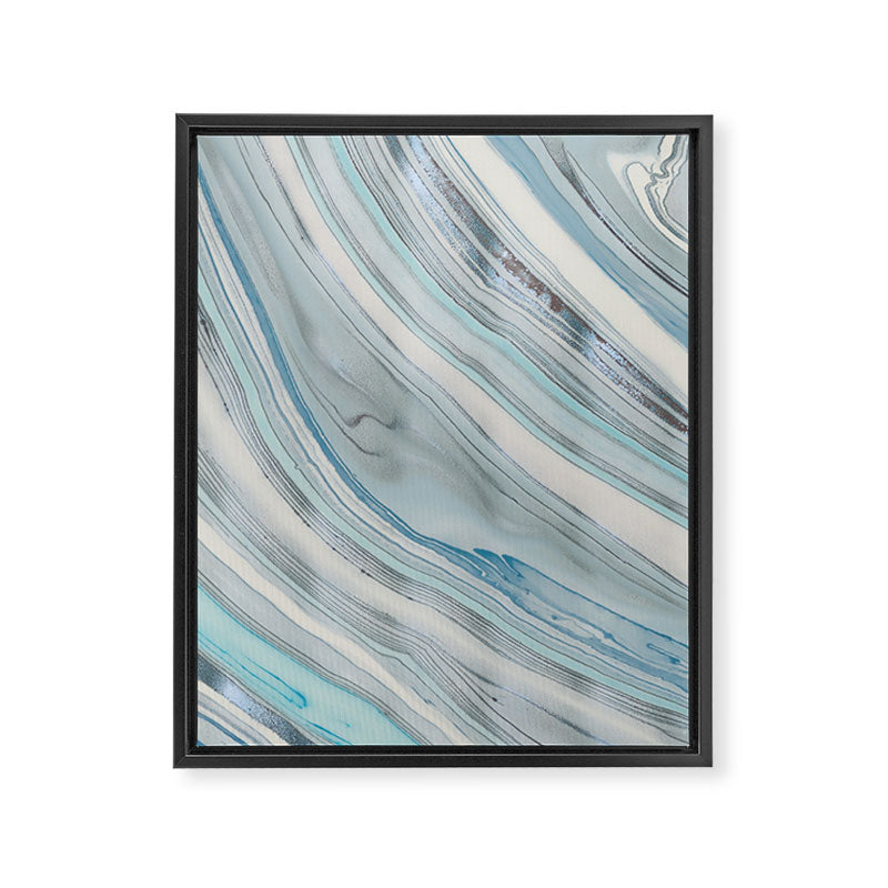 Soft Blue Aqua Marble Elegance Framed Canvas Print Gallery Image 8